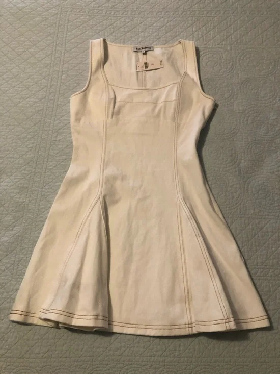 Anthropologie En Saison sleeveless fit and flare denim dress. Size medium. NWT - Picture 3 of 11